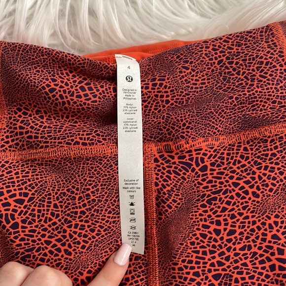 NWT Lululemon Invigorate High Rise Tight 25 Crackle Glaze Vintage Orange 4 - Picture 4 of 5